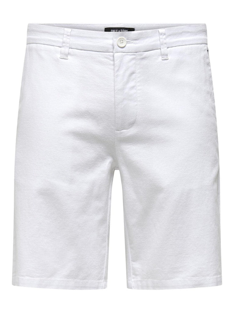 Mark Cotton Linen Shorts 0011 - White