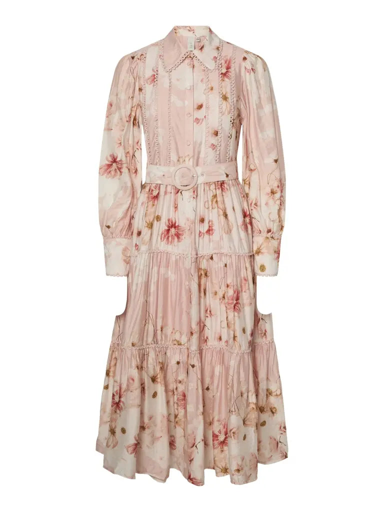 Yasbilla Ls Long Dress Chintz Rose Aop Billa Aop