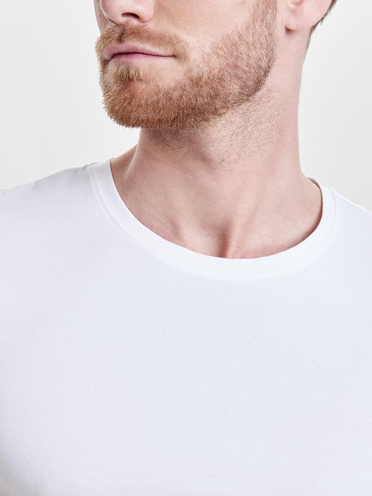 Basic Stretch T-Skjorte Rund hals - White