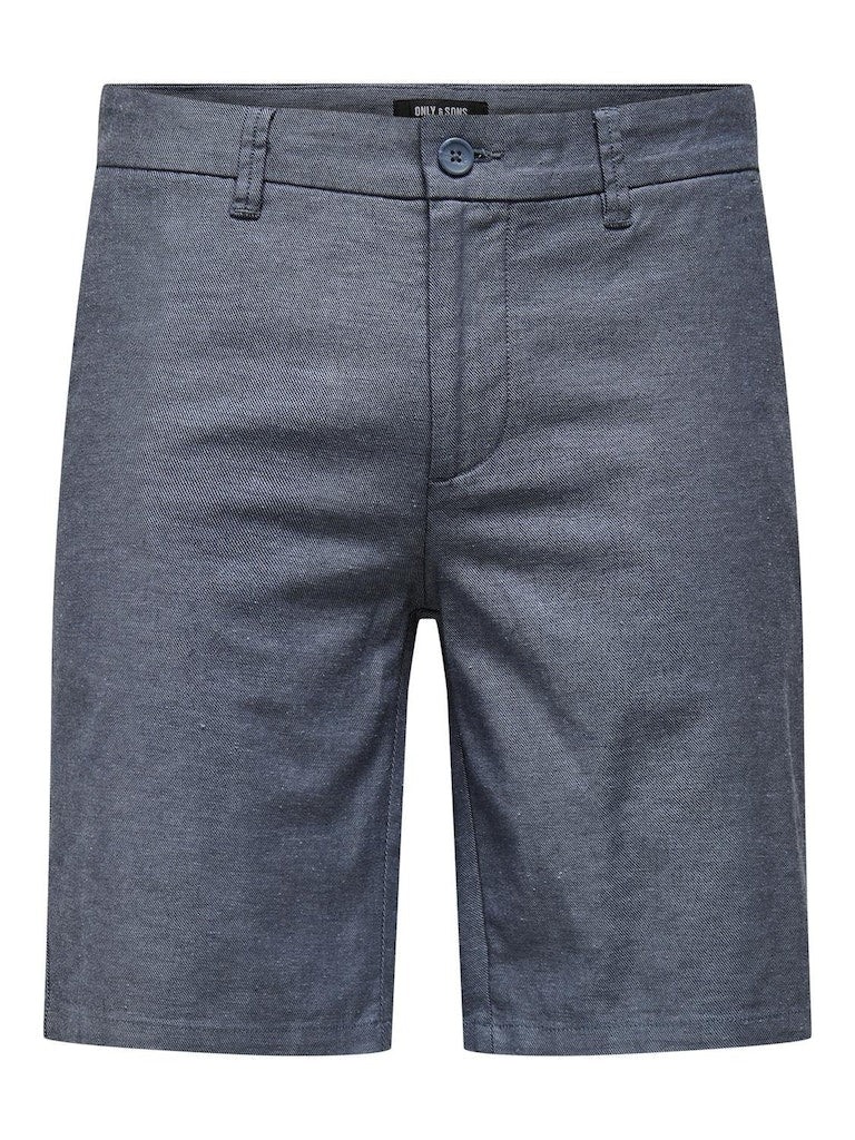 Mark Cotton Linen Shorts 0011 - Dark Navy