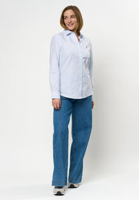 Gina Oxford Skjorte - Light Blue Stripes
