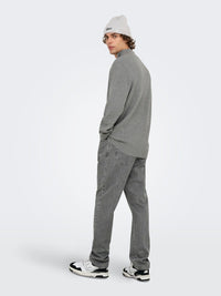Phil Genser Half Zip - Medium Grey Melange