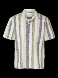 Relaxed New Linen Skjorte SS - Egret Stripes