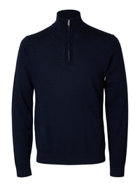 Tray Merino Half Zip Genser - Navy Blazer