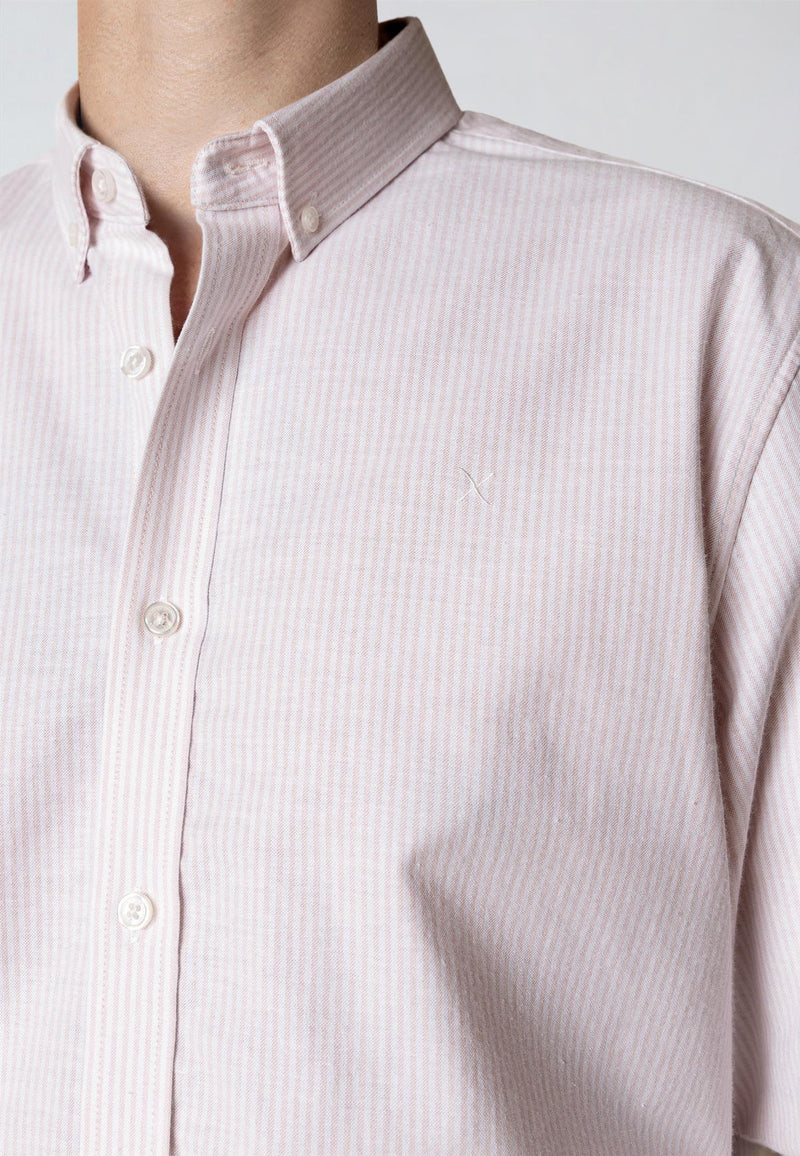 Oxford Stretch Skjorte Stripe - Violet Ice Stripe