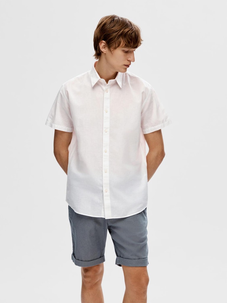 New Regular Linskjorte SS - White