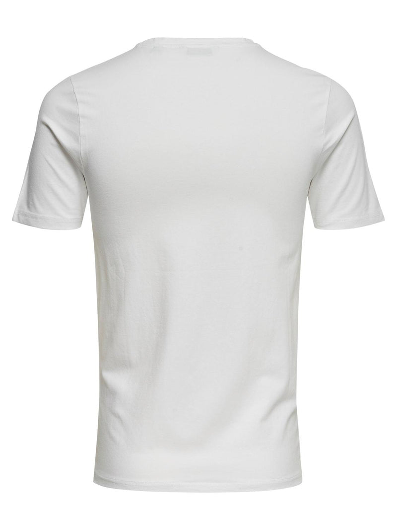 Basic Stretch T-Skjorte V hals - White