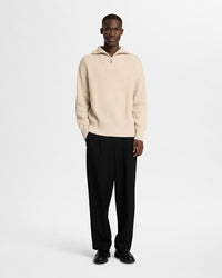 Dry Half Zip Genser - Oatmeal Selected Homme