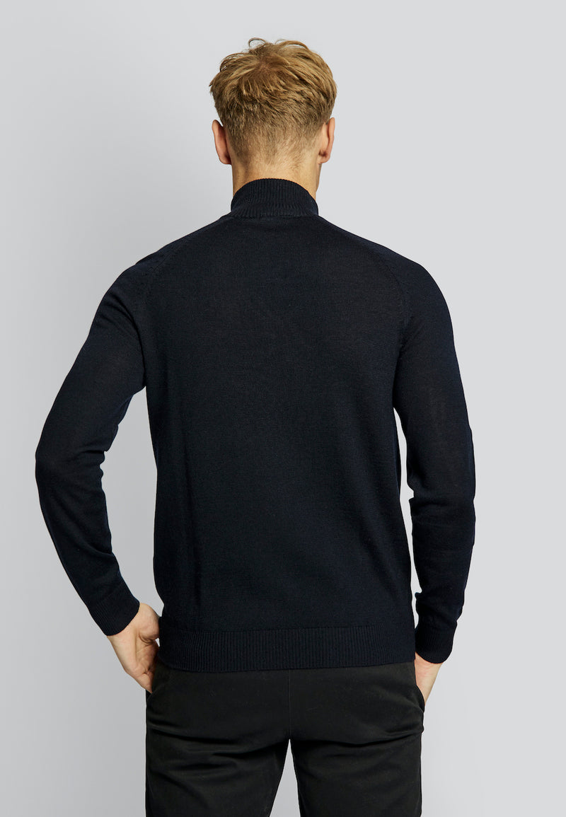 Pelle Merino Ullgenser Half Zip - Navy