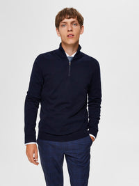 Berg Genser Half Zip - Navy Blazer