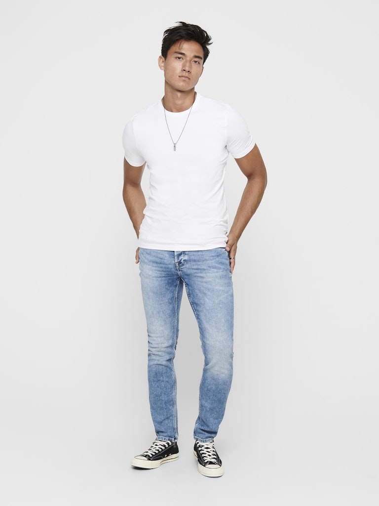 Basic Stretch T-Skjorte Rund hals - White Only & Sons