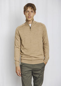 Pelle Merino Ullgenser Half Zip - Light Brown