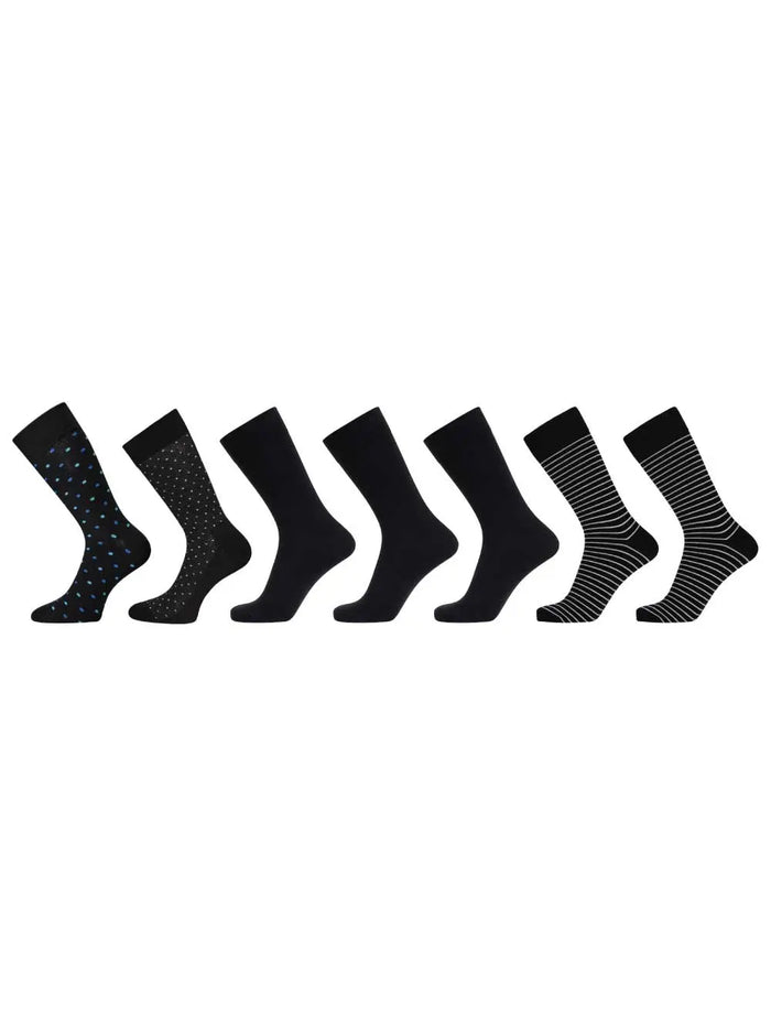 7-pack Bambussokker - Black Mix Dovre