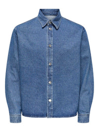 Theo Denim Overshirt - Medium Blue Denim
