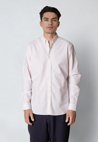 Oxford Stretch Skjorte Stripe - Violet Ice Stripe