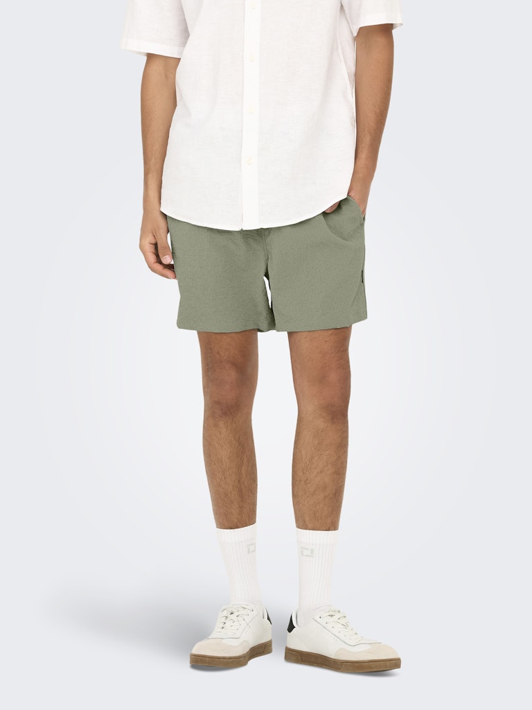 Ted Badeshorts Life Seersucker - Seagrass