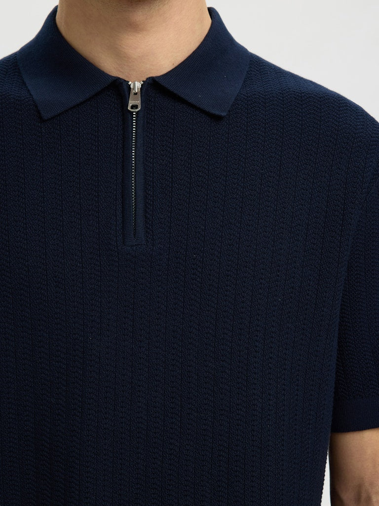 Cran Strikket Polo - Navy Blazer
