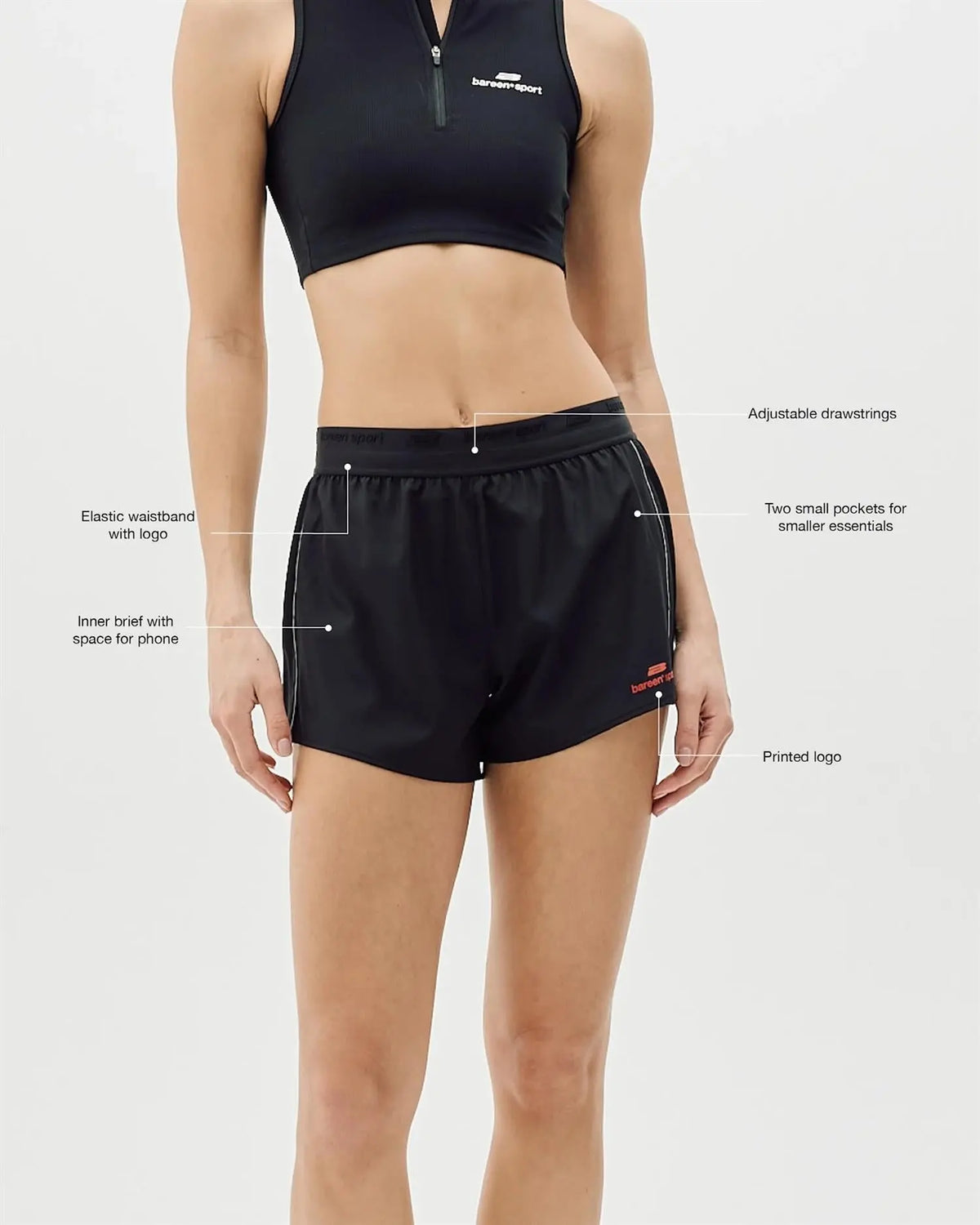 Active Shorts Women - Black Bareen