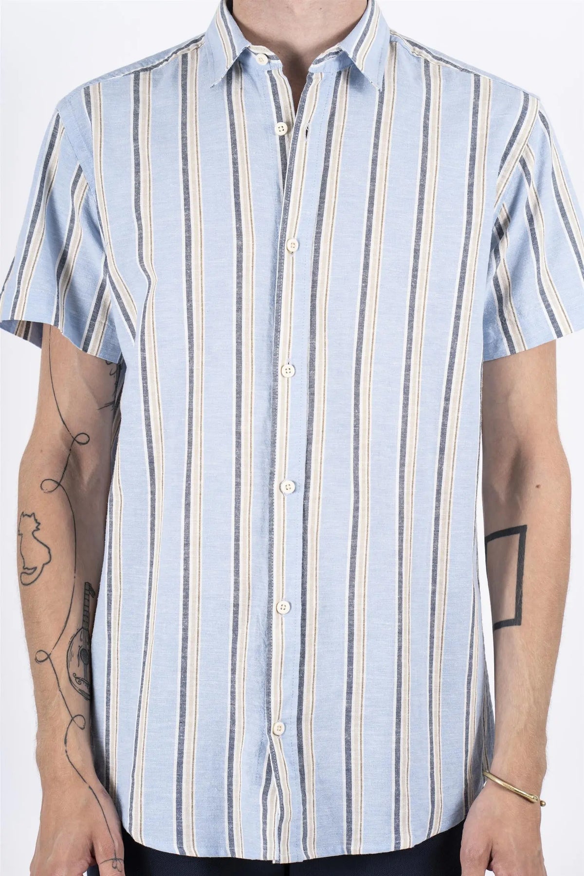 Aggasi Linskjorte SS - Summer Blue Marcus