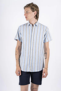 Aggasi Linskjorte SS - Summer Blue Marcus