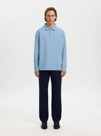 Aiden LS Polo - Dusty Blue Selected Homme