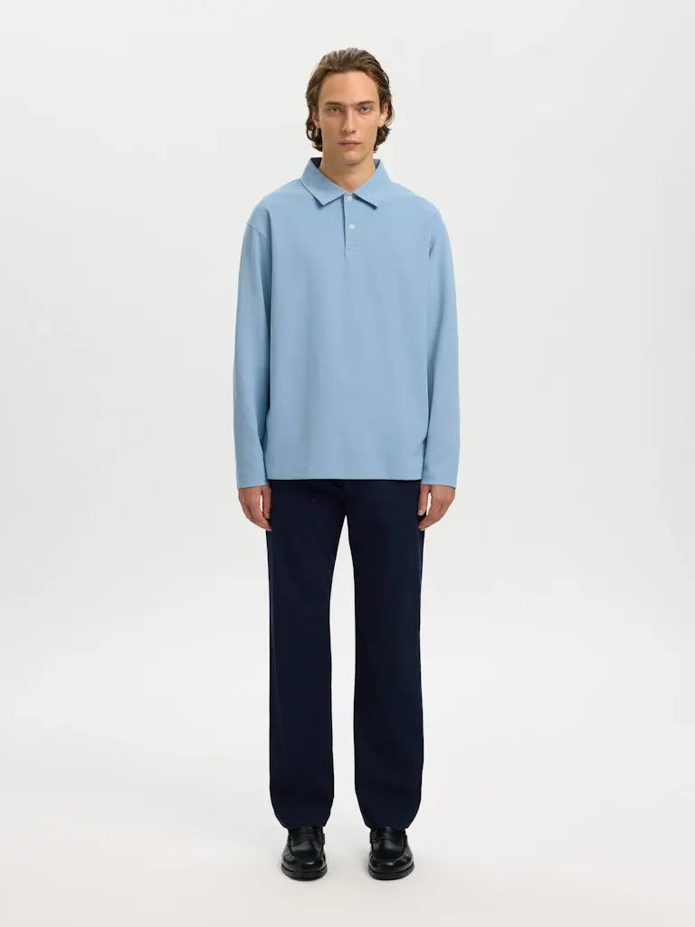 Aiden LS Polo - Dusty Blue Selected Homme