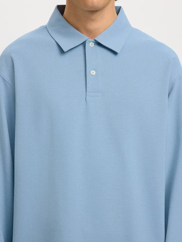 Aiden LS Polo - Dusty Blue Selected Homme