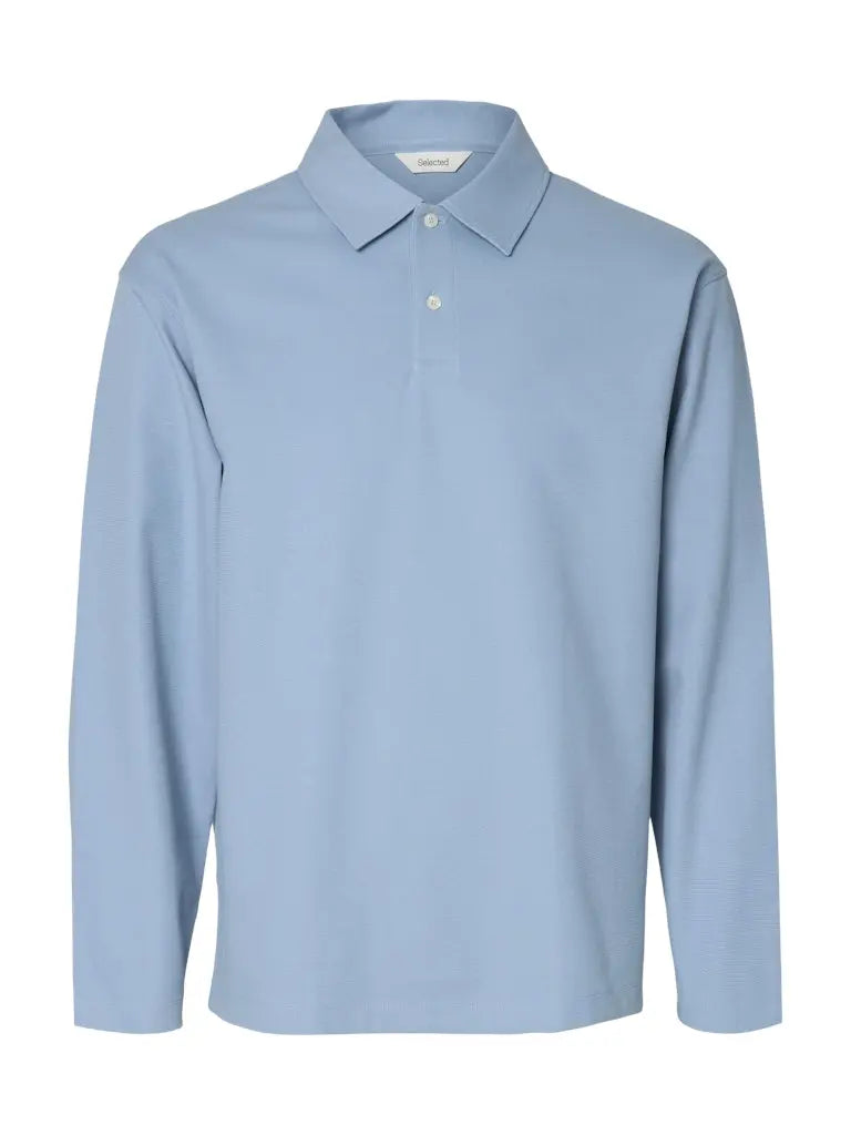 Aiden LS Polo - Dusty Blue Selected Homme