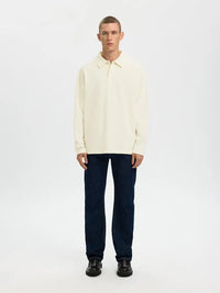 Aiden LS Polo - Egret Selected Homme