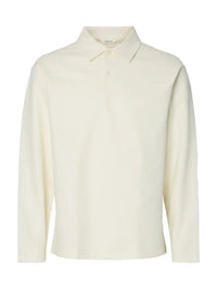 Aiden LS Polo - Egret Selected Homme