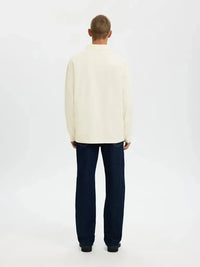Aiden LS Polo - Egret Selected Homme