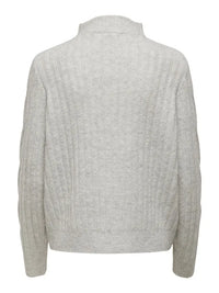 Andrea Half Zip Genser - Super Light Grey Melange JDY