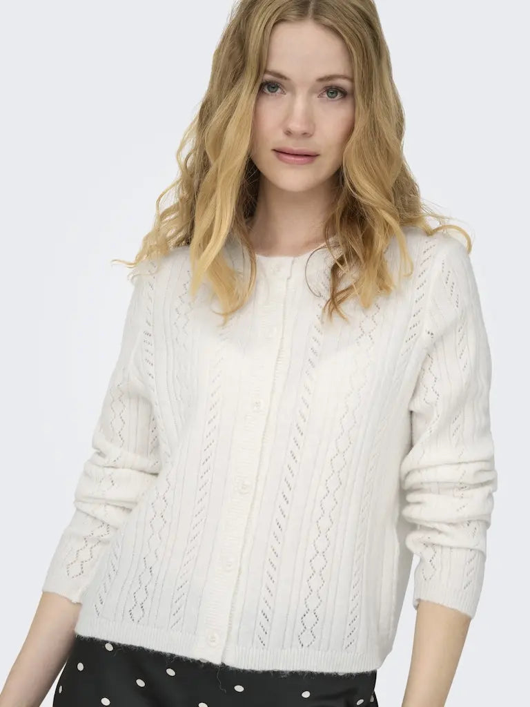 April Cardigan - Bright White Detail JDY