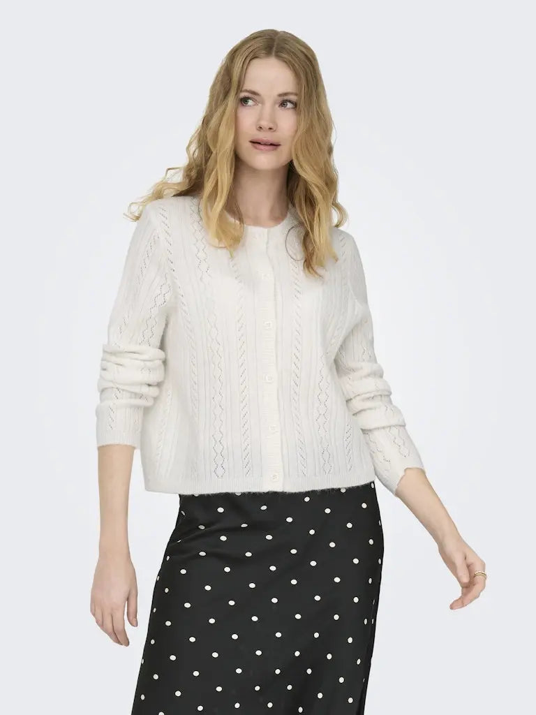 April Cardigan - Bright White Detail JDY