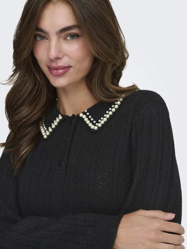 April Pologenser Pearls - Black JDY
