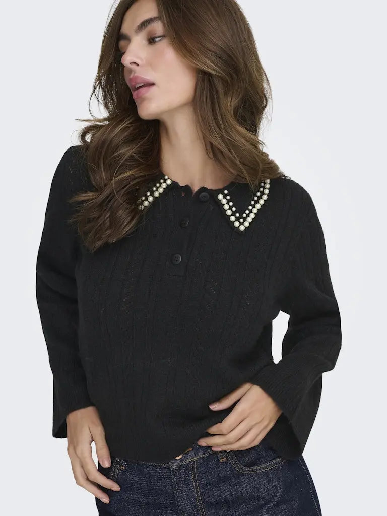 April Pologenser Pearls - Black JDY