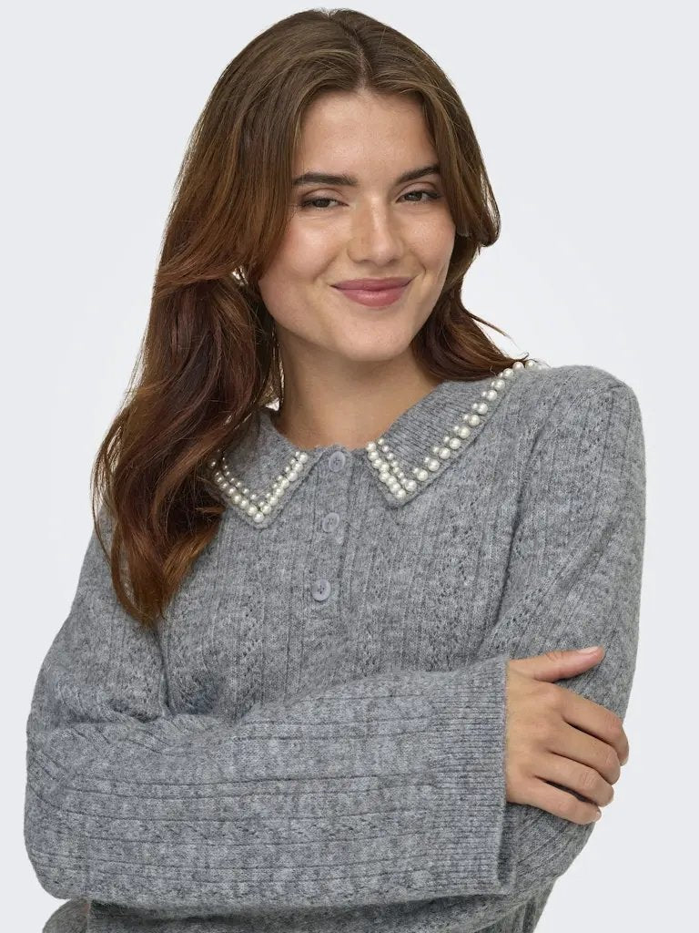 April Pologenser Pearls - Medium Grey Melange JDY