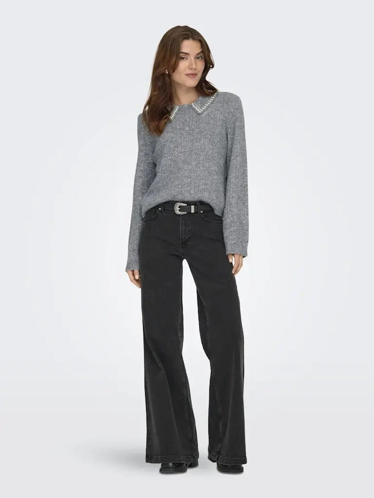 April Pologenser Pearls - Medium Grey Melange JDY