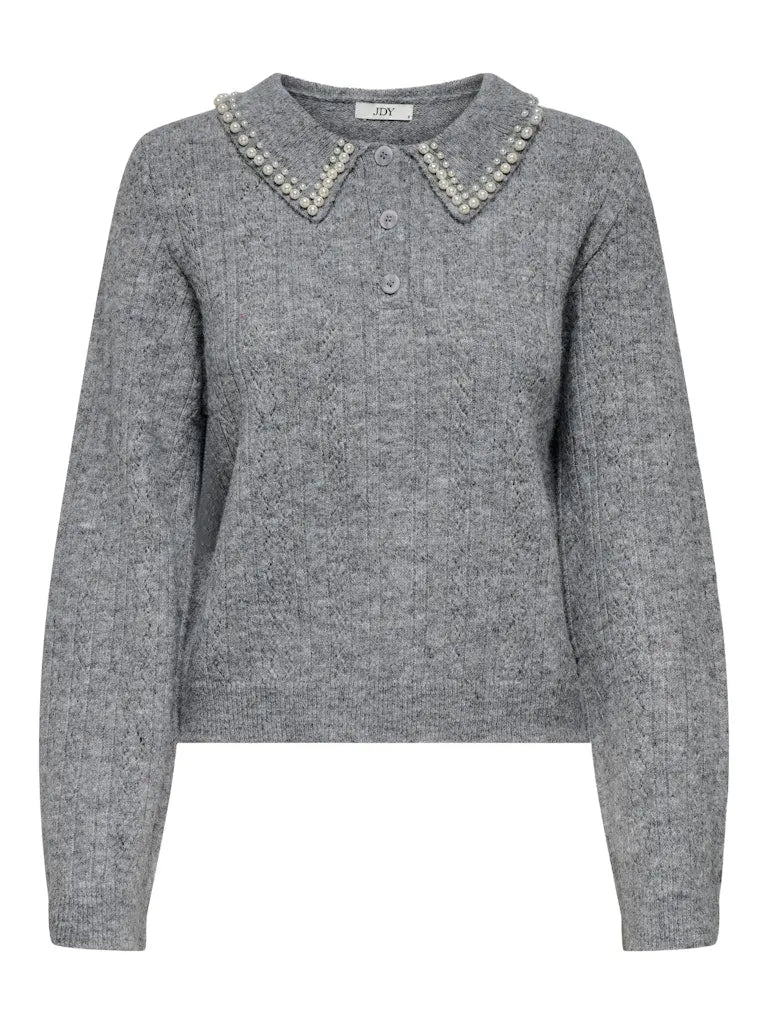 April Pologenser Pearls - Medium Grey Melange JDY