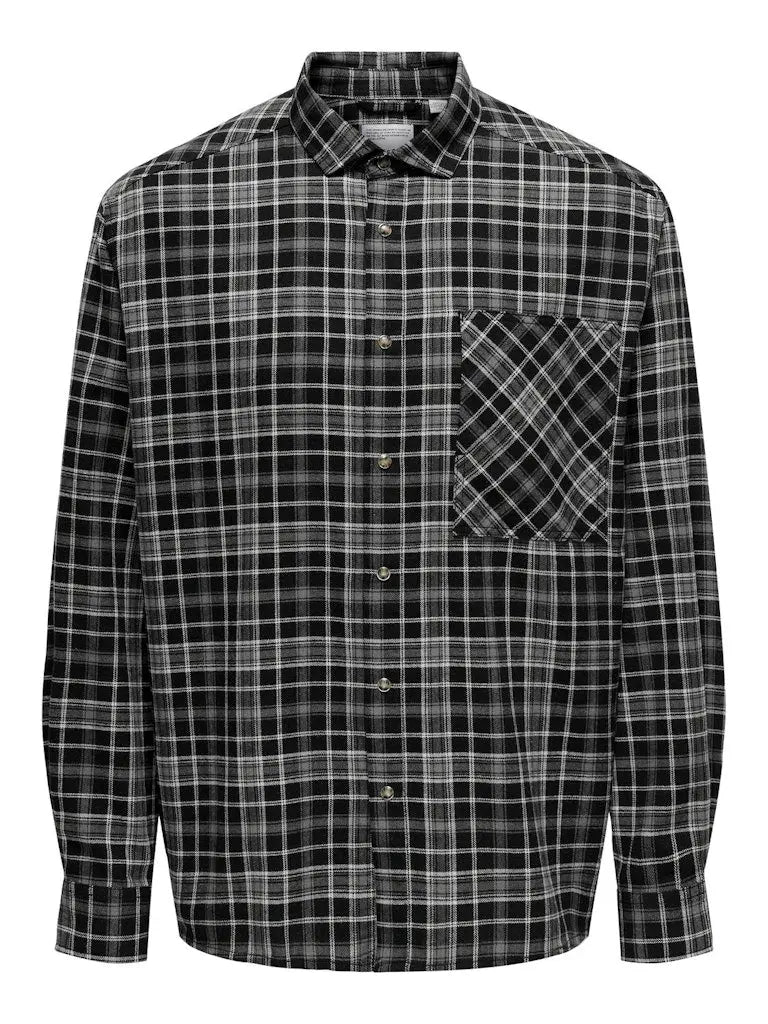 Archer Flanellskjorte - Black Checks Only & Sons