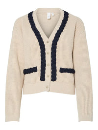 Arina Cardigan - Birch Detail/Navy Blazer Y.A.S