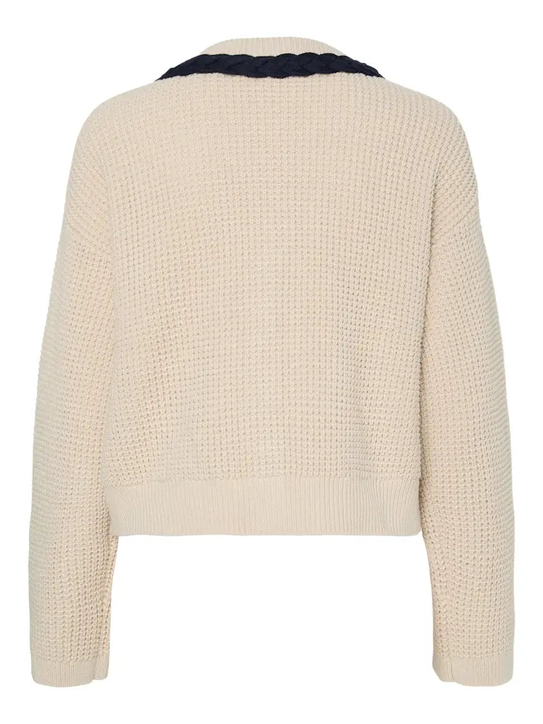 Arina Cardigan - Birch Detail/Navy Blazer Y.A.S