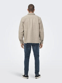 Ash Overshirt Woolen Look - Chinchilla Only & Sons