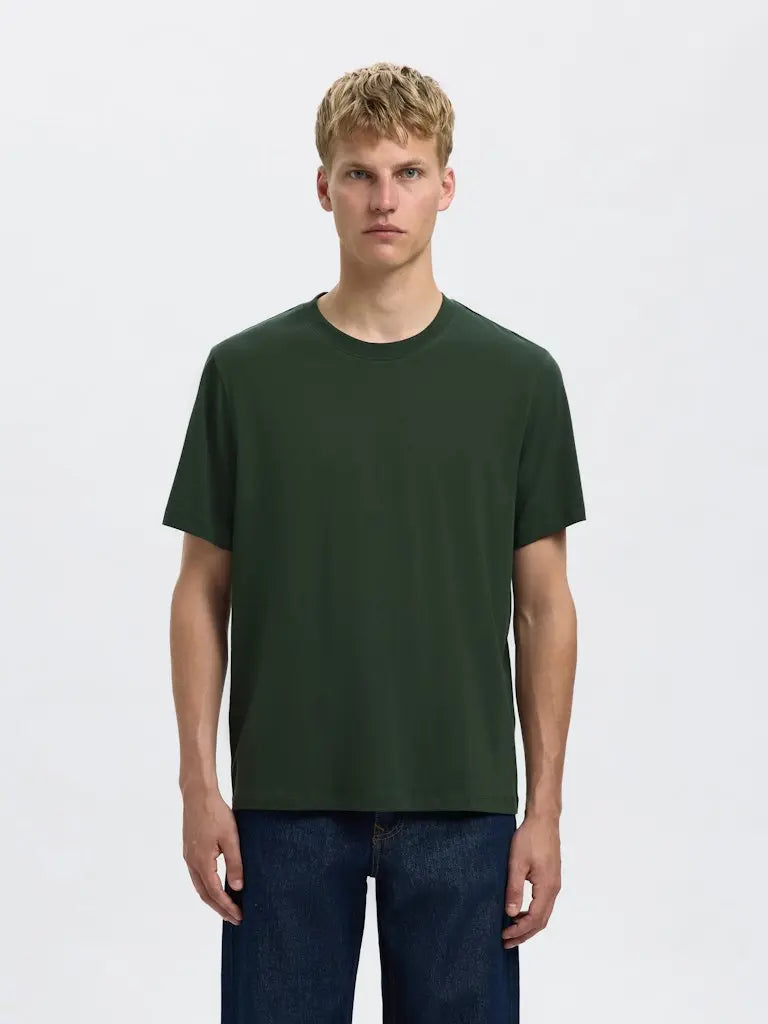 Aspen Regular T-Skjorte - Deep Forest Selected Homme