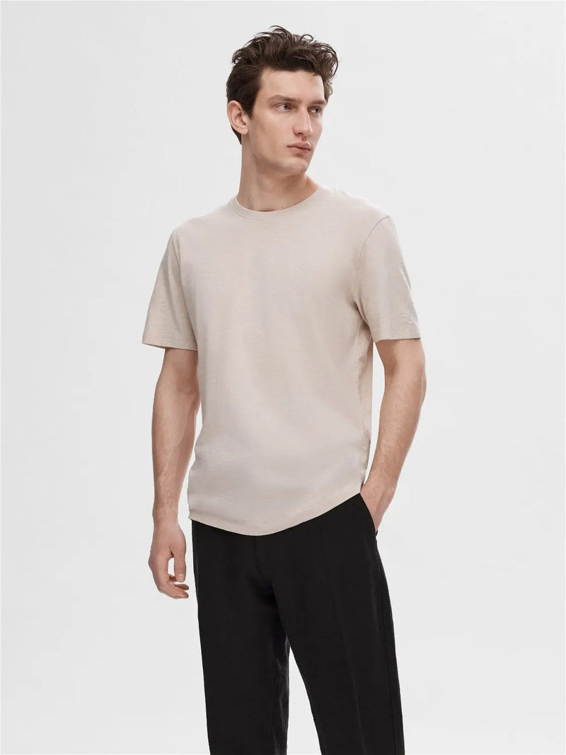 Aspen Regular T-Skjorte - Oatmeal Selected Homme