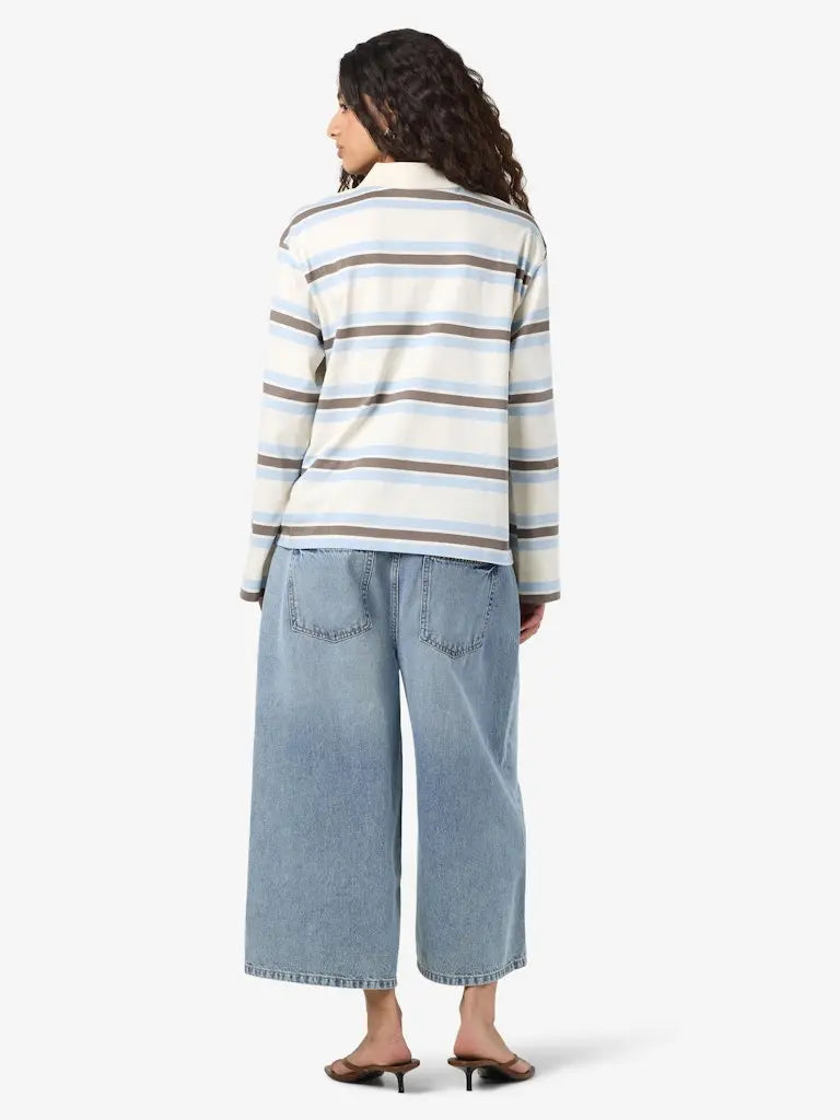 Aura Polo LS - Birch Stripes Noisy May