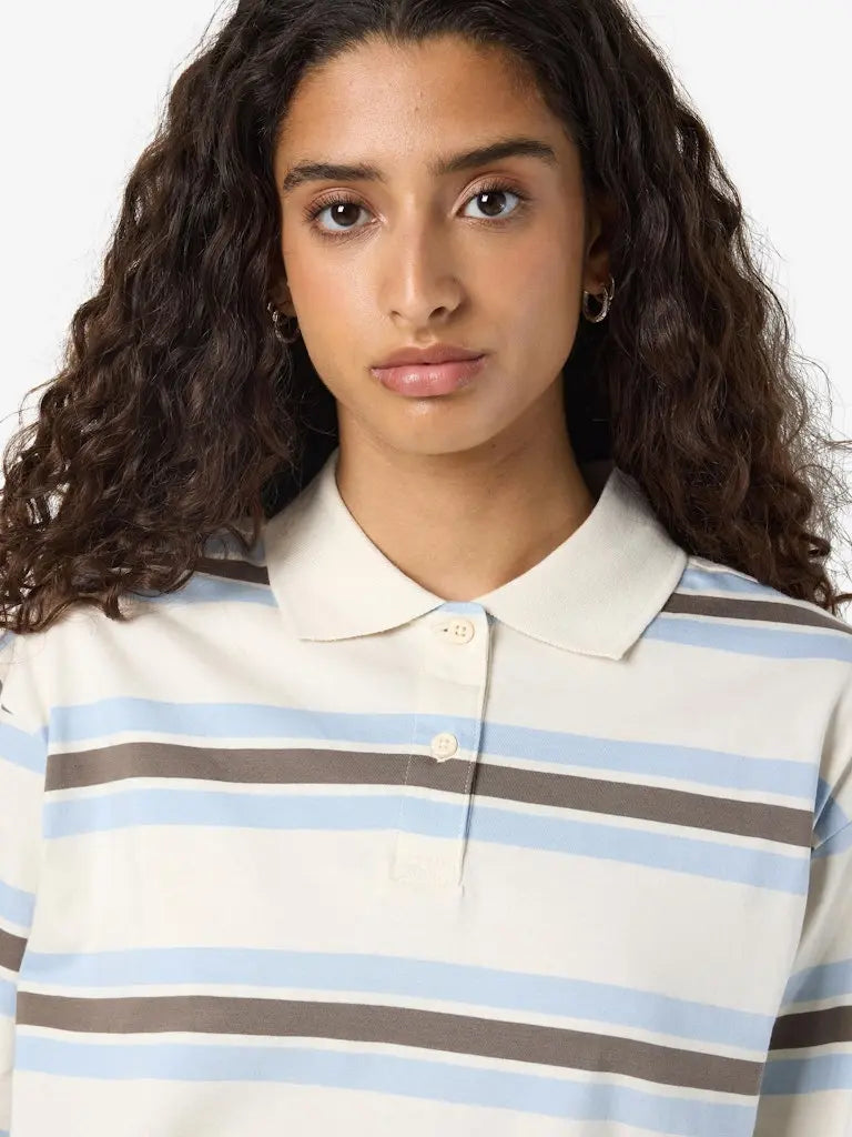 Aura Polo LS - Birch Stripes Noisy May