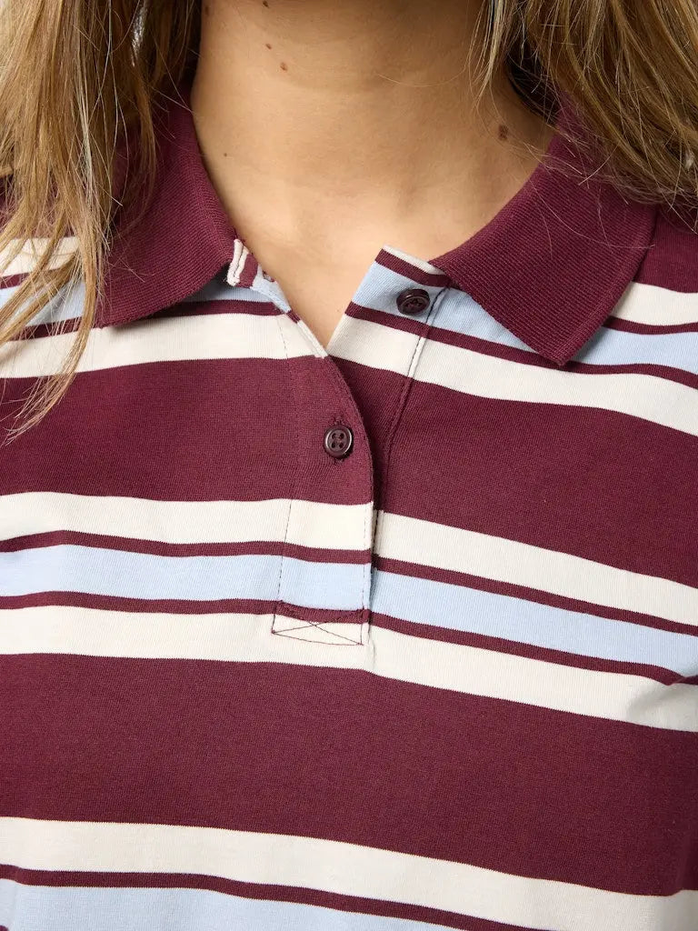 Aura Polo LS - Windsor Wine Stripes Noisy May