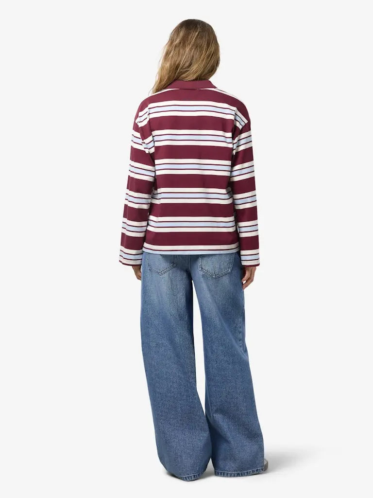 Aura Polo LS - Windsor Wine Stripes Noisy May