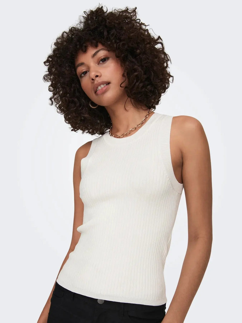 Aya Tank Top Knit - Cloud Dancer JDY